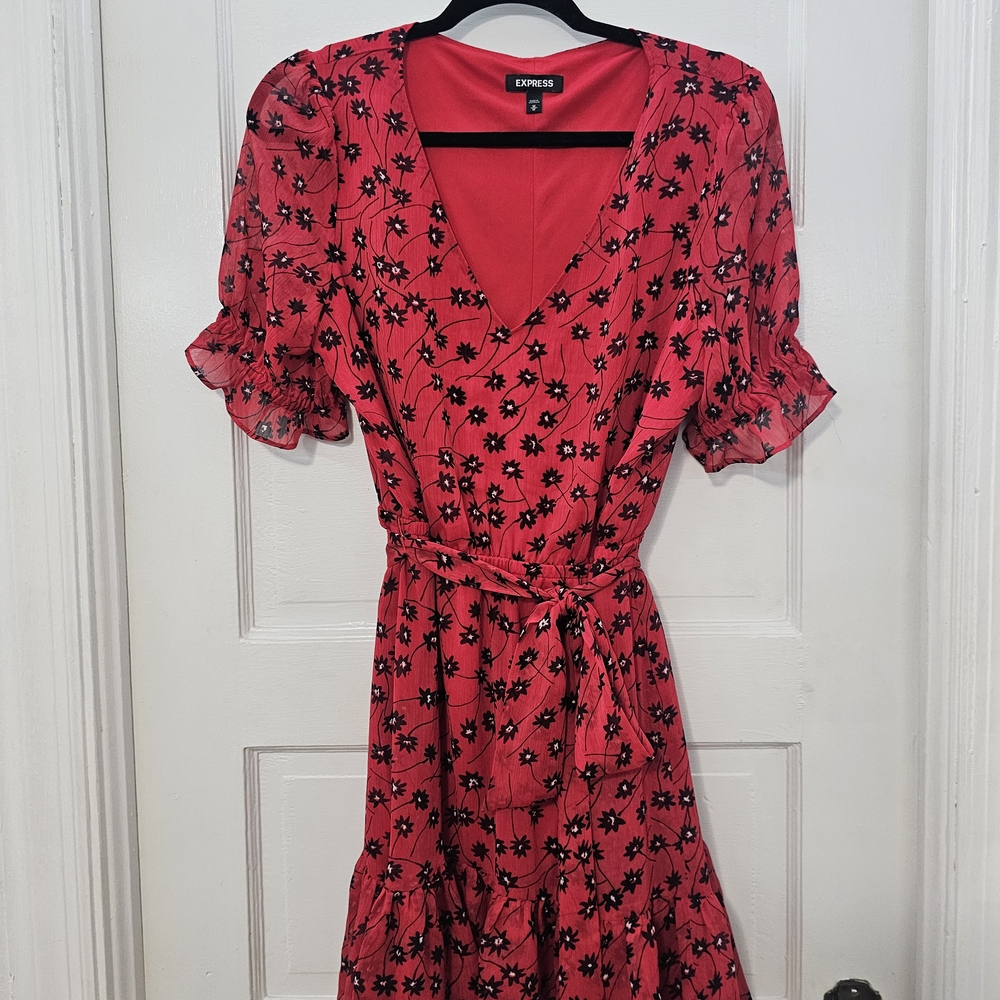 Express Red Floral Women's Dress